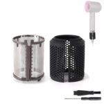 Hair dryer internal filter + external filter cage replacement part, suitable for Dyson models HD01, HD03