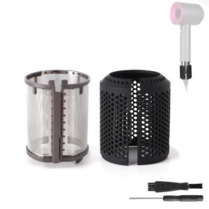Hair dryer internal filter + external filter cage replacement part, suitable for Dyson models HD01, HD03