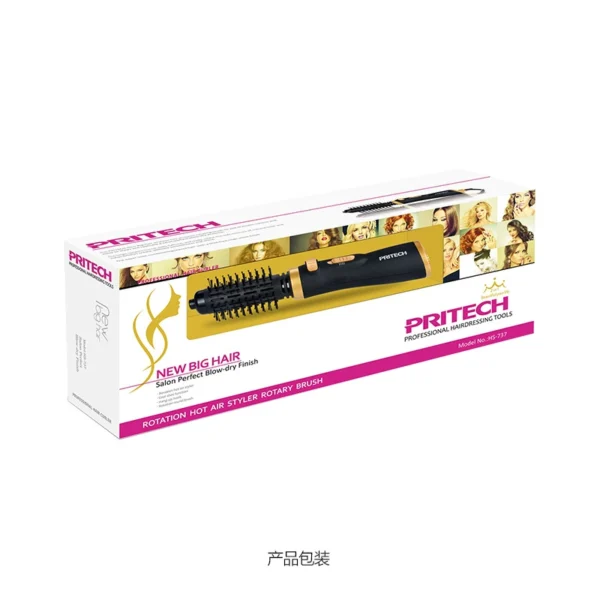Pritech Hot Air Comb Rotary Electric Curling Iron for Both Straightening and Fluffing - 900W Hair Dryer